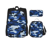 BKDODKS Ensemble sac à dos 3 en 1 avec sac à déjeuner, trousse à crayons - Sac à dos de voyage décontracté pour homme et femme, noir, One Size
