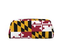 BKDODKS Grande trousse à crayons avec fermeture éclair et imprimé drapeau de l'État du Maryland - Trousse multifonction pour le travail et les voyages