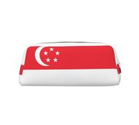 BKDODKS Grande trousse à crayons avec fermeture éclair - Motif drapeau de Singapour - Pour le travail et les voyages
