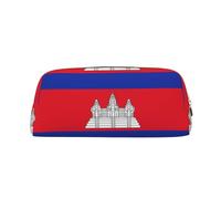 BKDODKS Grande trousse à crayons avec fermeture éclair - Motif drapeau du Cambodge - Pour le travail et les voyages