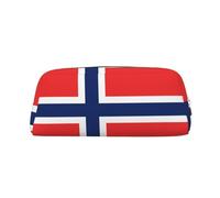 BKDODKS Grande trousse à crayons avec fermeture éclair - Motif drapeau norvégien - Pour le travail et les voyages
