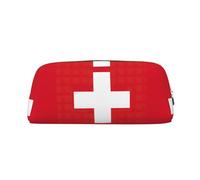 BKDODKS Grande trousse à crayons avec fermeture éclair Motif drapeau suisse