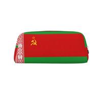 BKDODKS Grande trousse à crayons avec imprimé drapeau de la Biélorussie avec fermeture éclair - Trousse multifonction pour le travail et les voyages