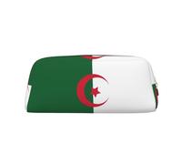 BKDODKS Grande trousse à crayons avec imprimé drapeau de l'Algérie avec fermeture éclair pour le travail, les voyages - Trousse multifonction