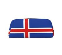 BKDODKS Grande trousse à crayons avec imprimé drapeau de l'Islande avec fermeture éclair pour le travail, les voyages - Trousse multifonction