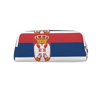 BKDODKS Grande trousse à crayons avec motif drapeau de la Serbie avec fermeture éclair pour le travail, les voyages - Trousse multifonction