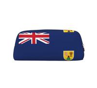 BKDODKS Grande trousse à crayons avec motif drapeau des îles Turques et Caïques - Fermeture éclair - Pour le travail et les voyages - Multifonction
