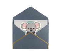 BKDODKS Jolie carte de vœux vierge avec imprimé koala pour anniversaire, mariage, fête, invitations, cartes d'appréciation