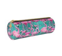 BKDODKS Jolie trousse à crayons en cuir pour adultes avec fermeture éclair et imprimé flamants roses