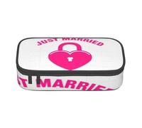 BKDODKS Just Married Trousse à crayons multifonctionnelle avec impression pour papeterie