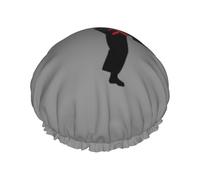 BKDODKS Karaté Boy Vector Bonnet de douche imprimé couleur pour femme léger réutilisable doux double couche imperméable étanche Noir