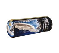 BKDODKS Rocky Mountain Range Trousse à crayons légère en cuir avec fermeture éclair pour adultes