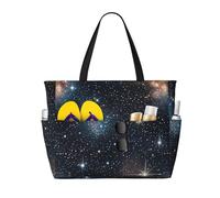 BKDODKS Sac fourre-tout imprimé constellation étoiles galaxies compagnon de voyage pour vacances à la plage, pique-nique et activités sportives quotidiennes, noir, taille unique