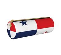 BKDODKS Taglia Unica Trousse à crayons en cuir avec fermeture éclair pour adultes Motif drapeau du Panama Unisexe Blanc, blanc, Taille unique