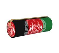 BKDODKS Taglia Unica Trousse à crayons en cuir avec fermeture éclair pour adultes Unisexe Motif drapeau afghan Blanc, blanc, Taille unique