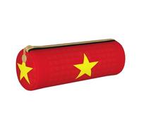 BKDODKS Taglia Unica Trousse à crayons légère en cuir avec fermeture éclair pour adultes Motif drapeau vietnamien Blanc, blanc, Taille unique