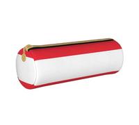 BKDODKS Taglia Unica Trousse à crayons légère en cuir avec fermeture éclair pour adultes Motif drapeau autrichien Blanc, blanc, Taille unique