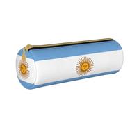 BKDODKS Taglia Unica Trousse à crayons légère en cuir avec fermeture éclair pour adultes Motif drapeau argentin Blanc, blanc, Taille unique