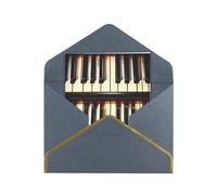 BKDODKS Touches de piano avec notes de musique impression cartes vierges avec enveloppes papier nacré cartes de vœux toutes les occasions 4,5 x 6