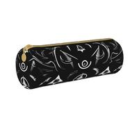BKDODKS Trousse à crayons en cuir avec fermeture éclair et motif symboles Supernatural pour adultes Noir, blanc, Taille unique