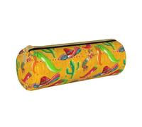 BKDODKS Trousse à crayons en cuir avec fermeture éclair légère pour adultes, chapeau de cactus et piment