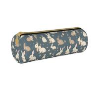 BKDODKS Trousse à crayons en cuir avec fermeture éclair pour adultes - Motif lapin