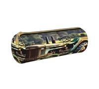 BKDODKS Trousse à crayons en cuir avec fermeture éclair pour adultes Motif tracteur ancien