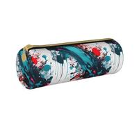 BKDODKS Trousse à crayons en cuir pour adultes avec fermeture éclair et imprimé éclaboussures de peinture abstraite