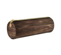 BKDODKS Trousse à crayons en cuir rustique avec fermeture éclair pour adultes Motif grange ancienne