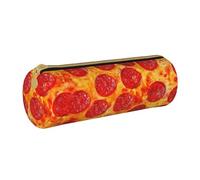 BKDODKS Trousse à crayons légère en cuir avec fermeture éclair et imprimé pizza pepperoni 3D pour adultes