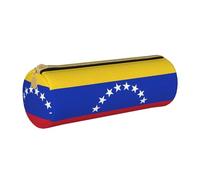 BKDODKS Trousse à crayons légère en cuir avec fermeture éclair Motif drapeau du Venezuela