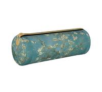 BKDODKS Trousse à crayons légère en cuir avec fermeture éclair pour adulte Motif fleur d'amandier, Blanc/jardin opulent, Taille unique