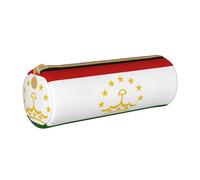 BKDODKS Trousse à crayons légère en cuir avec fermeture éclair pour adultes, hommes et femmes, motif drapeau du Tadjikistan, blanc, taille unique, blanc, Taglia Unica, blanc, Taille unique