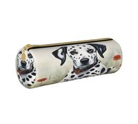 BKDODKS Trousse à crayons légère en cuir avec fermeture éclair pour adultes Motif dalmatien