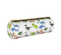 BKDODKS Trousse à crayons légère en cuir avec fermeture éclair pour adultes Motif dinosaures