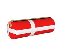 BKDODKS Trousse à crayons légère en cuir avec fermeture éclair pour adultes Motif drapeau du Danemark
