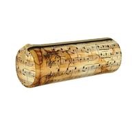 BKDODKS Trousse à crayons légère en cuir avec fermeture éclair pour adultes Motif notes de musique