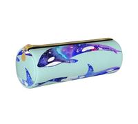 BKDODKS Trousse à crayons légère en cuir avec fermeture éclair pour adultes Motif orque