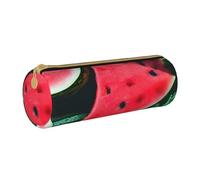 BKDODKS Trousse à crayons légère en cuir avec fermeture éclair pour adultes Motif pastèque rouge