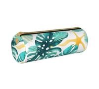 BKDODKS Trousse à crayons légère en cuir avec fermeture éclair pour adultes sur le thème de la plage tropicale