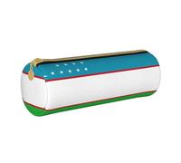 BKDODKS Trousse à crayons légère en cuir avec motif drapeau de la République d'Ouzbékistan pour adultes