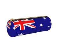 BKDODKS Trousse à crayons légère en cuir imprimé drapeau australien pour adultes, unisexe, fermeture éclair, blanc, Taglia Unica, blanc, Taille unique