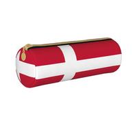BKDODKS Trousse à crayons légère en cuir imprimé drapeau danois pour homme et femme, blanc, taille unique, blanc, Taglia Unica, blanc, Taille unique