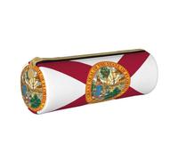 BKDODKS Trousse à crayons légère en cuir imprimé drapeau de la Floride pour adultes, unisexe, fermeture éclair, blanc, Taglia Unica, blanc, Taille unique