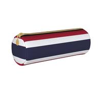 BKDODKS Trousse à crayons légère en cuir imprimé drapeau de la Thaïlande pour adultes, unisexe, fermeture éclair, blanc, Taglia Unica, blanc, Taille unique