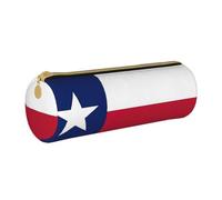 BKDODKS Trousse à crayons légère en cuir imprimé drapeau du Texas pour homme et femme avec fermeture éclair Blanc Taille unique Blanc Taglia Unica, blanc, Taille unique