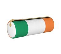 BKDODKS Trousse à crayons légère en cuir imprimé drapeau irlandais pour hommes et femmes adultes, blanc, taille unique, blanc, Taglia Unica, blanc, Taille unique