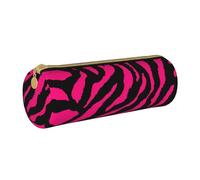 BKDODKS Trousse à crayons légère en cuir pour adultes avec fermeture éclair et imprimé léopard zèbre tigre rouge