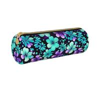 BKDODKS Trousse à crayons légère en cuir pour adultes avec fermeture éclair Violet et bleu sarcelle