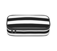 BKDODKS Trousse à crayons multifonction à rayures noires et blanches - Sac de rangement - Fournitures préférées pour adultes